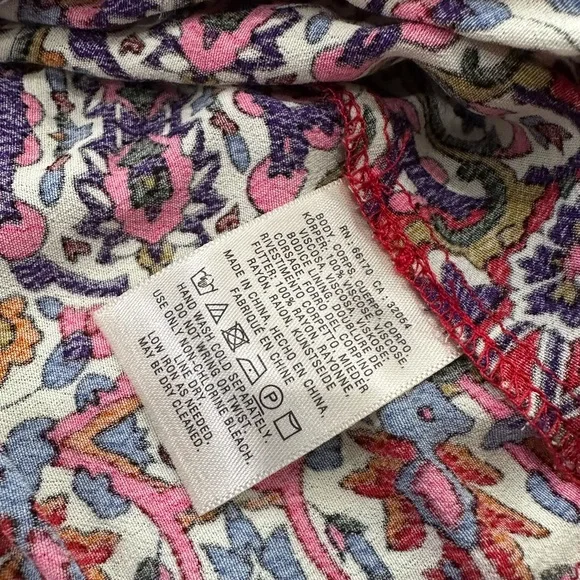 Maeve Anthropologie Violette Boho Floral Asymmetrical Midi Dress Size 6 - Picture 4 of 5